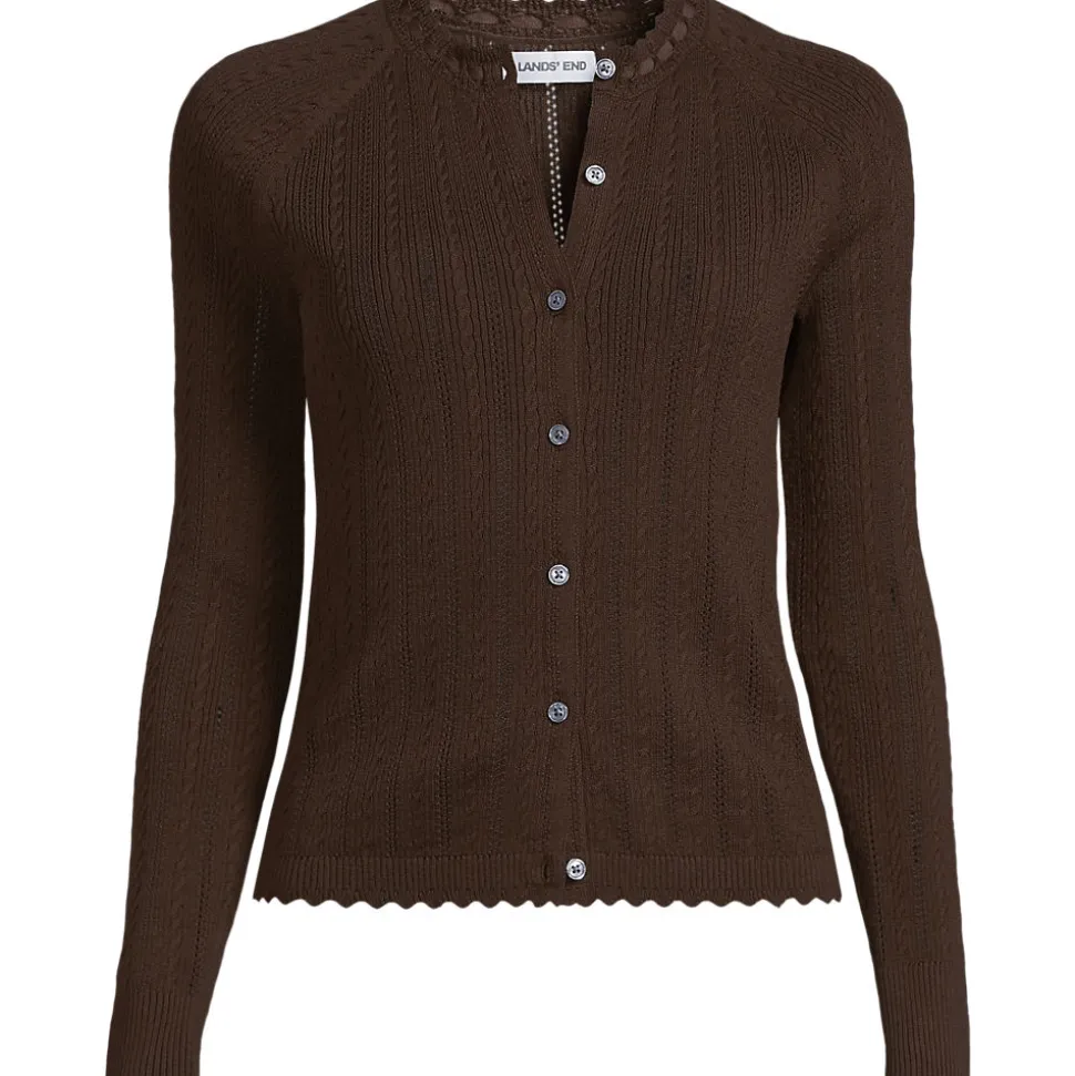 Ajour-Cardigan aus Baumwolle für Damen