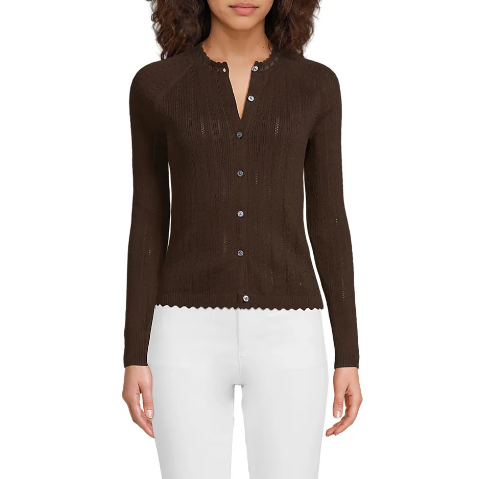 Ajour-Cardigan aus Baumwolle für Damen