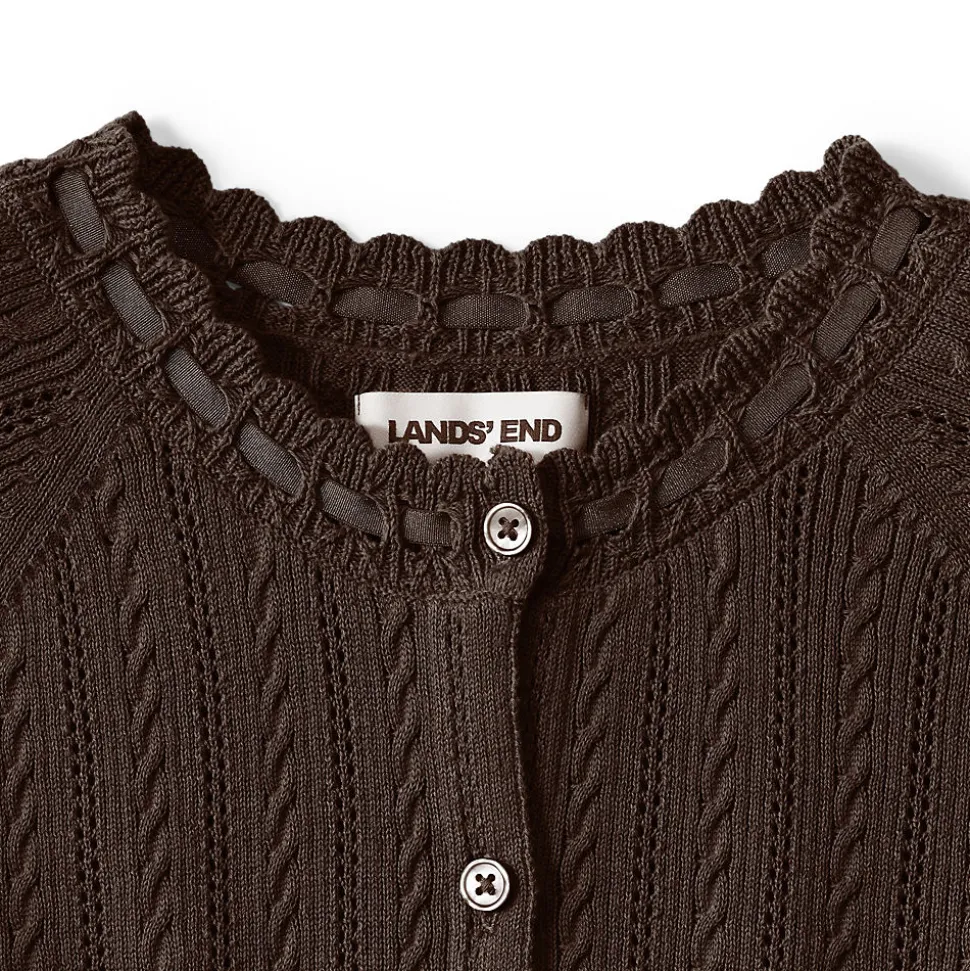 Ajour-Cardigan aus Baumwolle für Damen