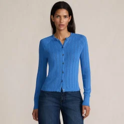 Ajour-Cardigan aus Baumwolle für Damen
