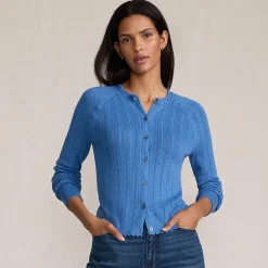 Ajour-Cardigan aus Baumwolle für Damen