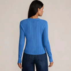 Ajour-Cardigan aus Baumwolle für Damen