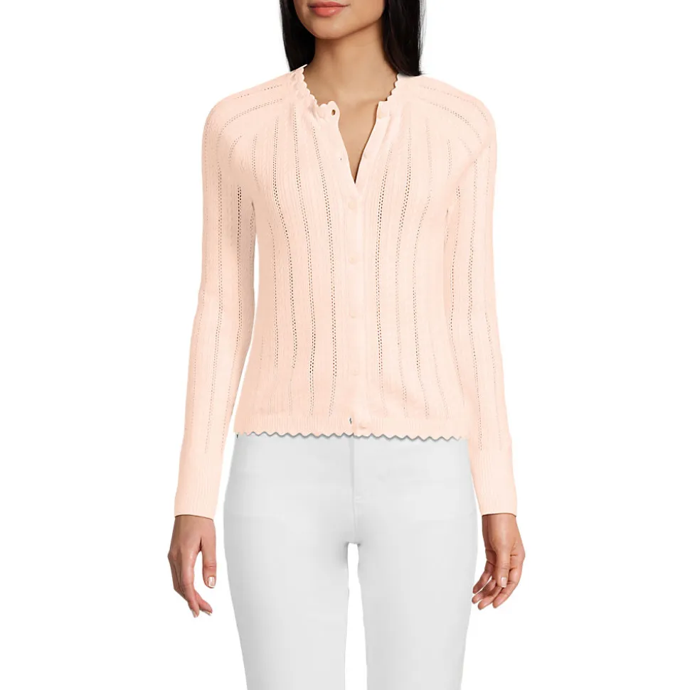 Ajour-Cardigan aus Baumwolle für Damen