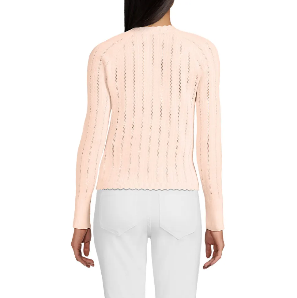 Ajour-Cardigan aus Baumwolle für Damen