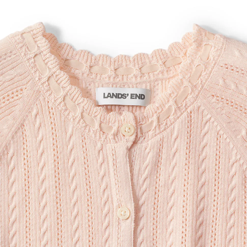 Ajour-Cardigan aus Baumwolle für Damen