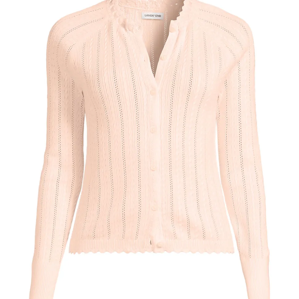 Ajour-Cardigan aus Baumwolle für Damen