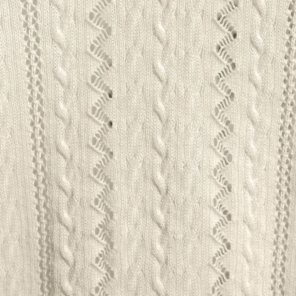 Ajour-Polopullover aus Baumwolle für Damen