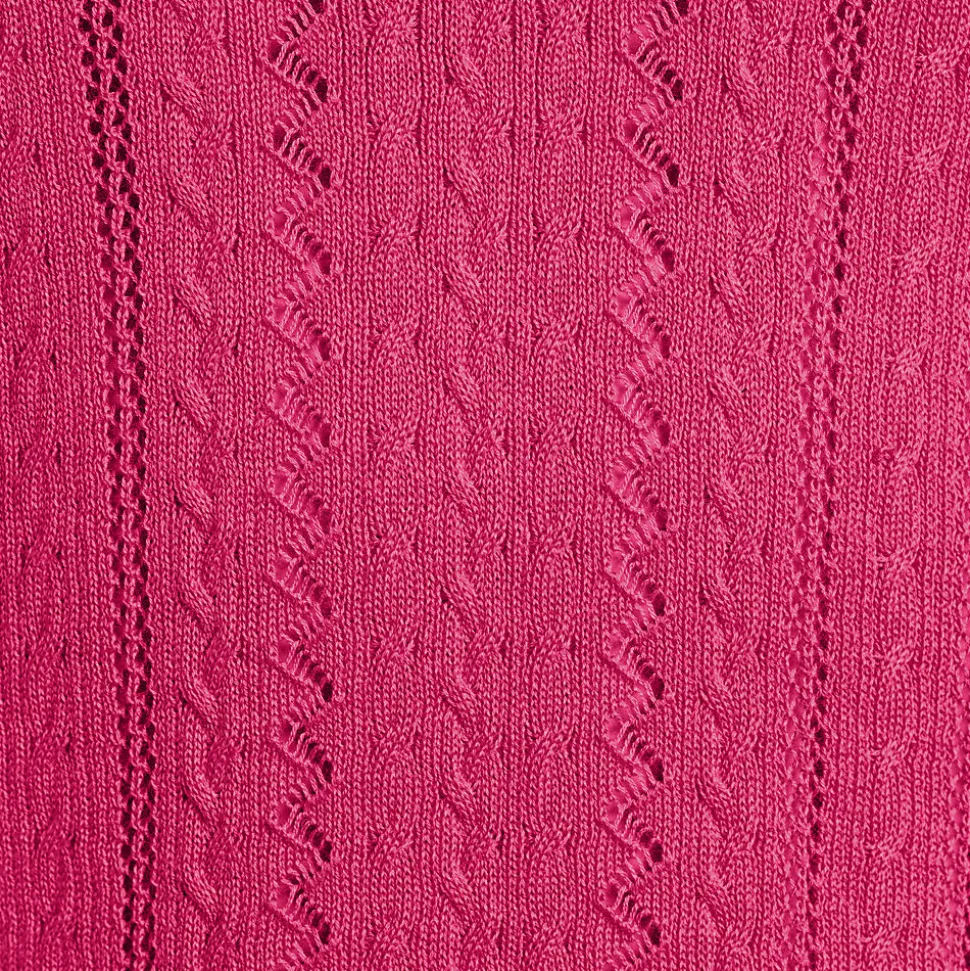 Ajour-Polopullover aus Baumwolle für Damen