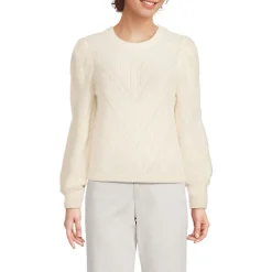 Ajourpullover aus Wimperngarn für Damen