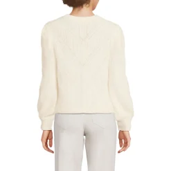 Ajourpullover aus Wimperngarn für Damen