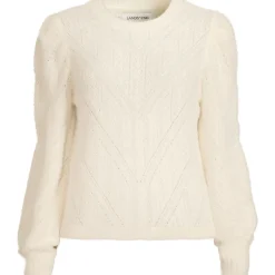Ajourpullover aus Wimperngarn für Damen