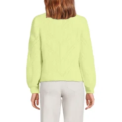 Ajourpullover aus Wimperngarn für Damen