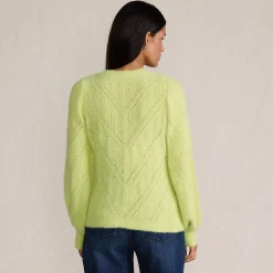 Ajourpullover aus Wimperngarn für Damen