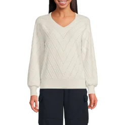 Ajourpullover mit V-Ausschnitt für Damen