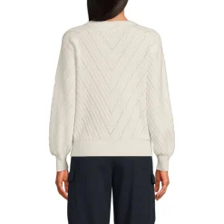 Ajourpullover mit V-Ausschnitt für Damen