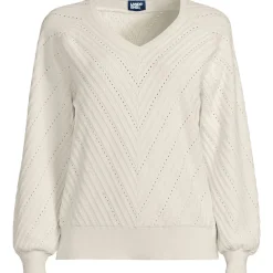 Ajourpullover mit V-Ausschnitt für Damen
