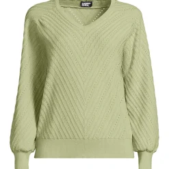 Ajourpullover mit V-Ausschnitt für Damen