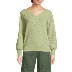 Ajourpullover mit V-Ausschnitt für Damen