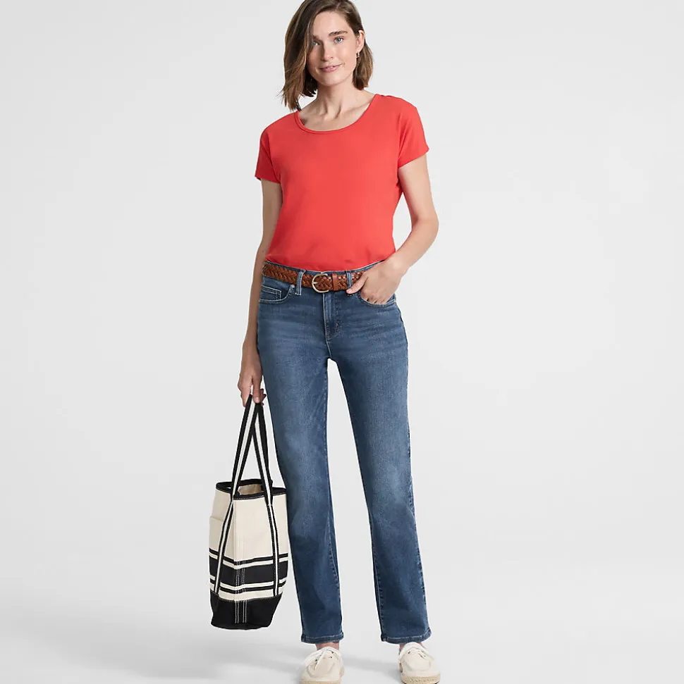 All-Day CoolMax Straight Fit Jeans Mid Waist