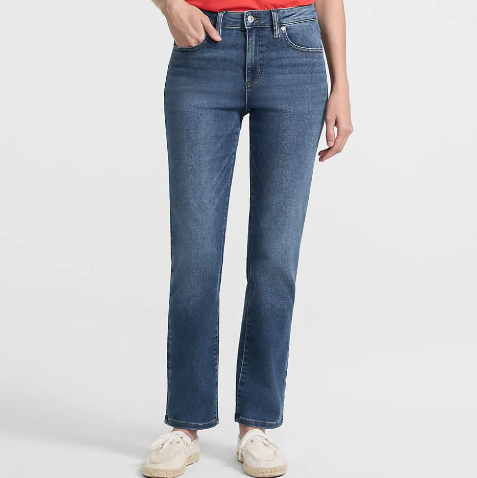 All-Day CoolMax Straight Fit Jeans Mid Waist