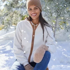 Anyweather Fleece-Jacke mit Kapuze für Damen