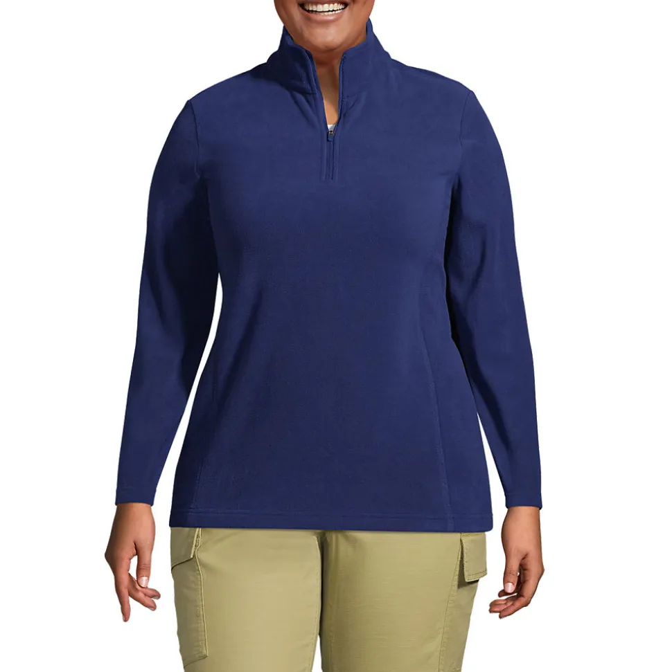 Anyweather Fleece-Pullover mit Reißverschluss für Damen in Plus-Größe