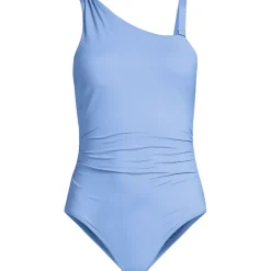 Asymmetrischer Badeanzug mit Raffungen für Damen