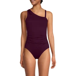 Asymmetrischer Badeanzug mit Raffungen für Damen