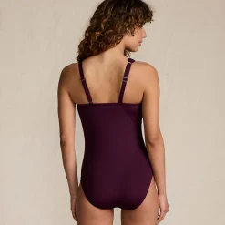 Asymmetrischer Badeanzug mit Raffungen für Damen