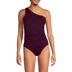 Asymmetrischer Badeanzug mit Raffungen für Damen