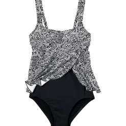 Badeanzug in Tankini-Optik, leicht figurstraffend für Damen