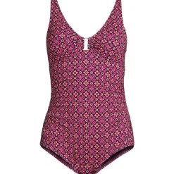 Badeanzug mit Ringdetail und V-Ausschnitt für Damen