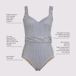 Badeanzug Slender mit Taillenband und Herzausschnitt für Damen