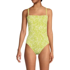 Bandeau-Badeanzug mit Bänder-Detail und hohem Beinausschnitt für Damen