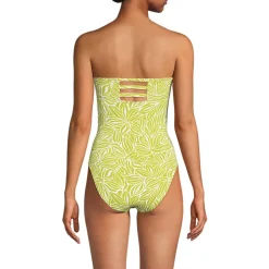 Bandeau-Badeanzug mit Bänder-Detail und hohem Beinausschnitt für Damen