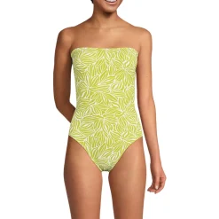 Bandeau-Badeanzug mit Bänder-Detail und hohem Beinausschnitt für Damen