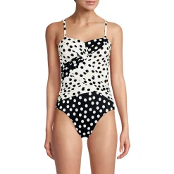 Bandeau-Badeanzug Slender in Wickeloptik für Damen