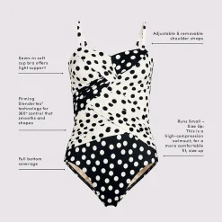 Bandeau-Badeanzug Slender in Wickeloptik für Damen