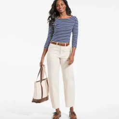 Barrel-Chinos High Waist für Damen