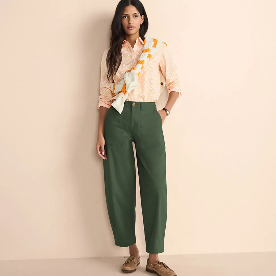 Barrel-Chinos High Waist für Damen