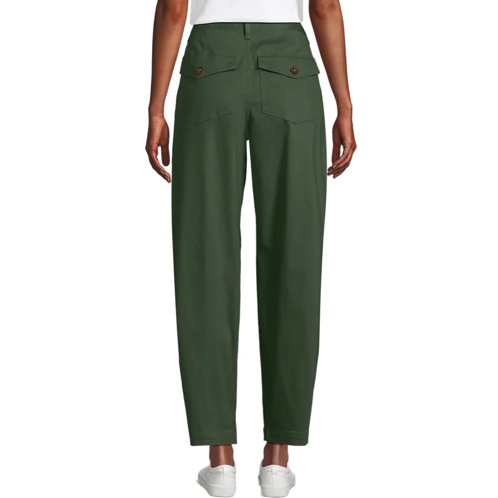 Barrel-Chinos High Waist für Damen