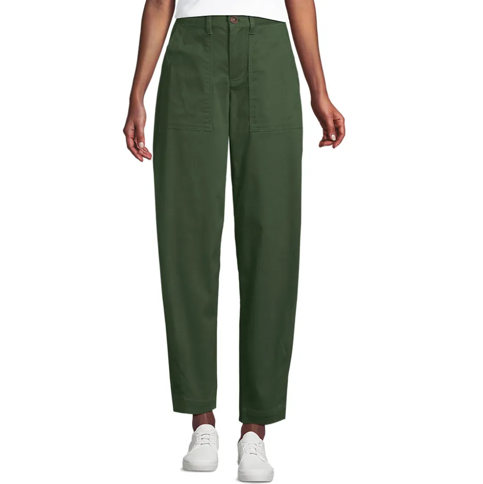 Barrel-Chinos High Waist für Damen