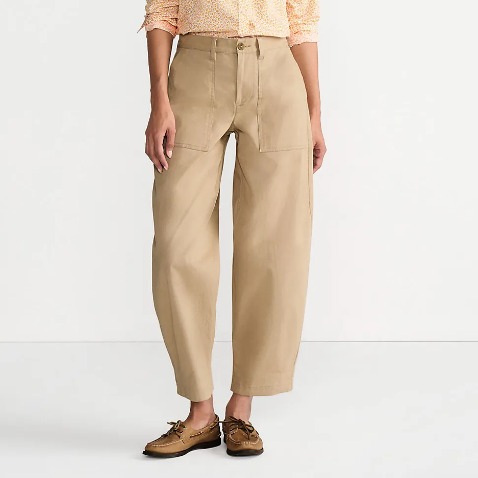 Barrel-Chinos High Waist für Damen