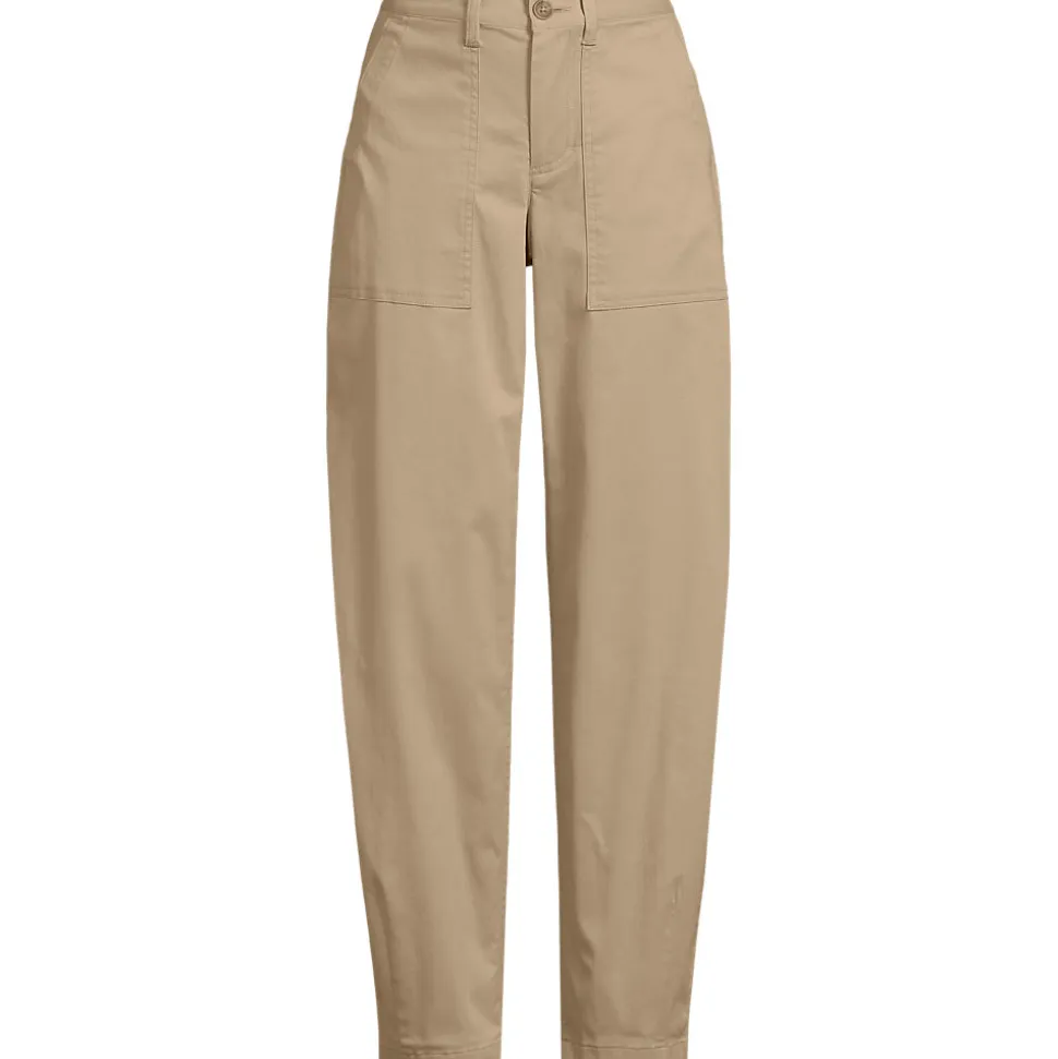 Barrel-Chinos High Waist für Damen