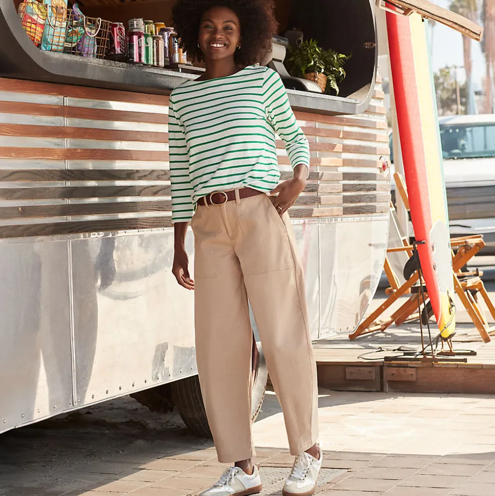 Barrel-Chinos High Waist für Damen