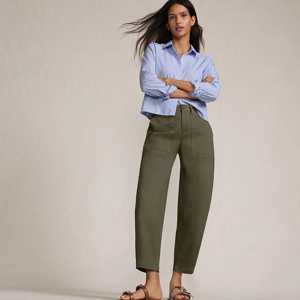 Barrel-Chinos High Waist für Damen