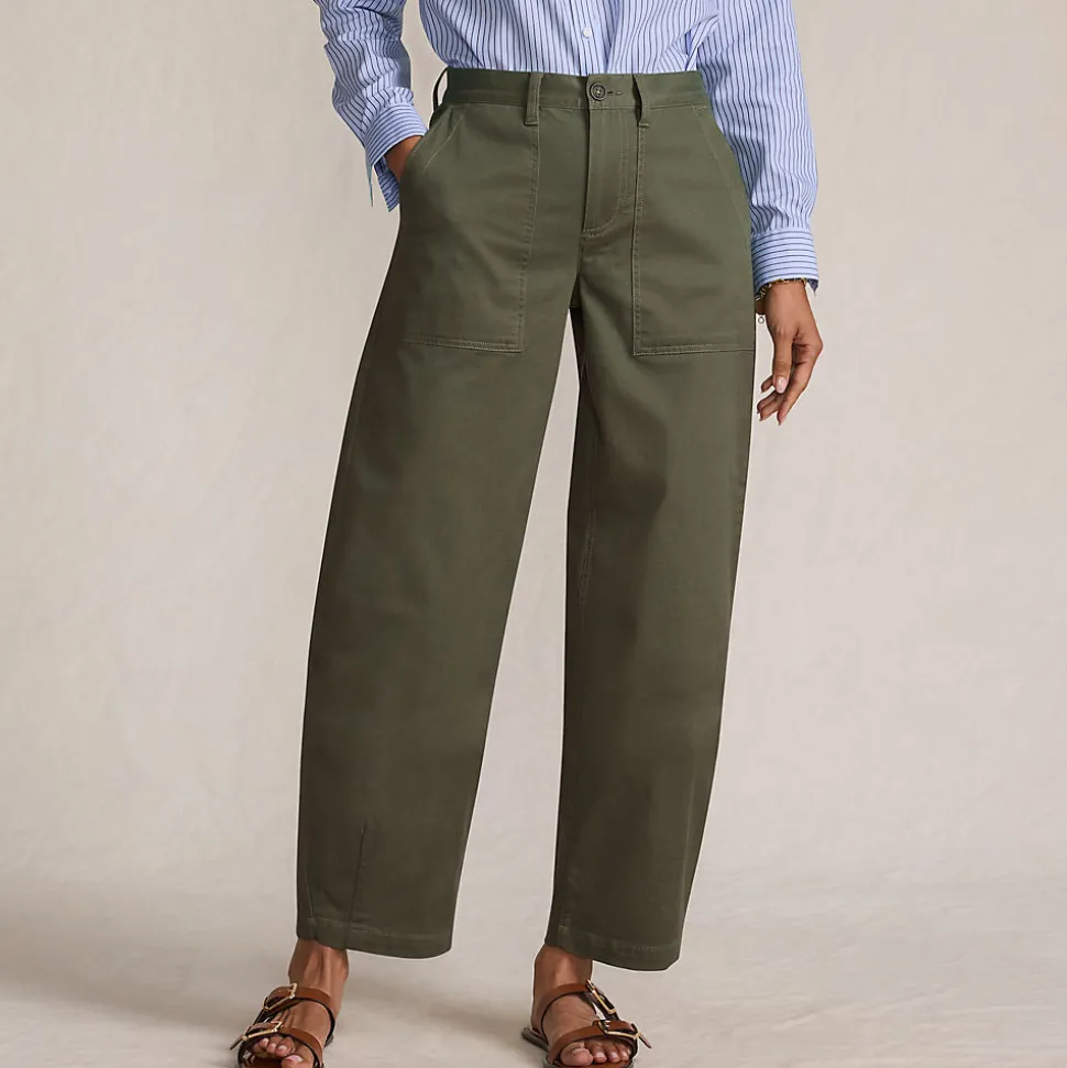 Barrel-Chinos High Waist für Damen