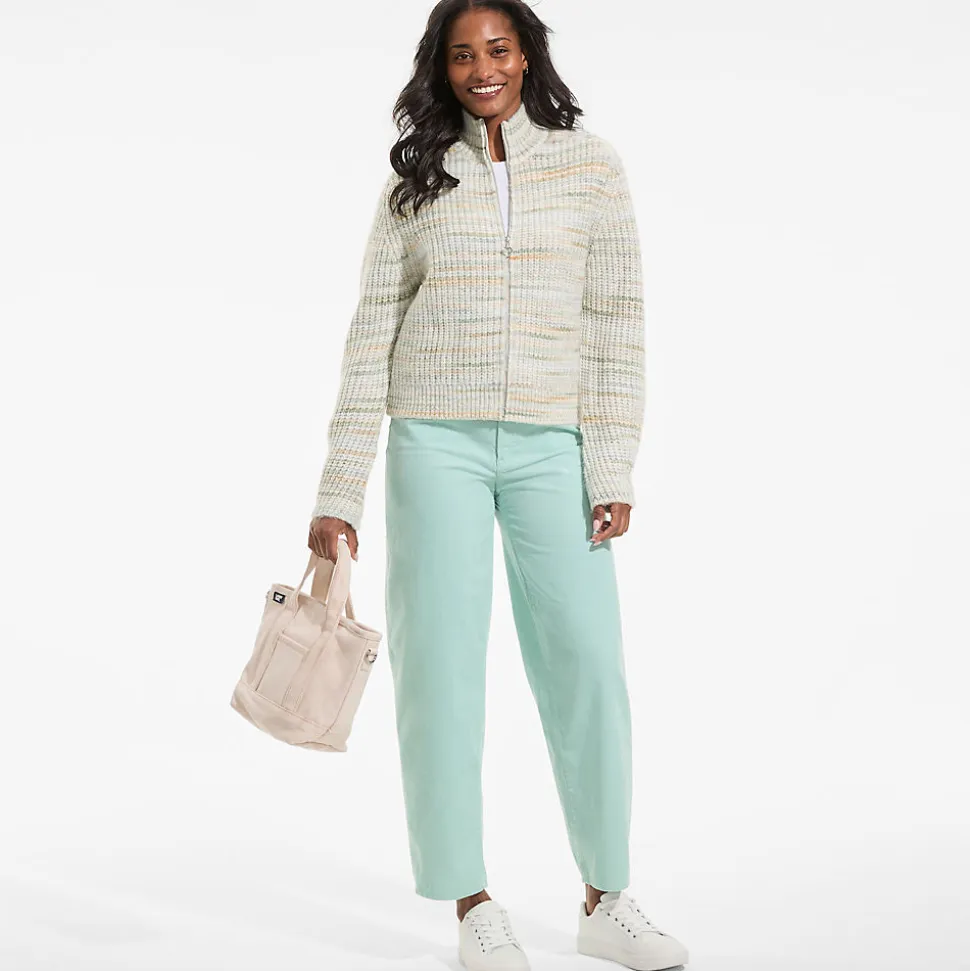 Barrel-Feincordhose High Waist für Damen