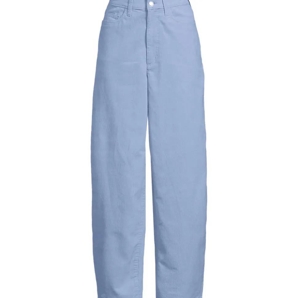 Barrel-Feincordhose High Waist für Damen