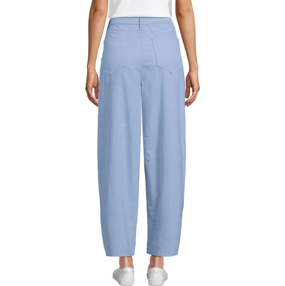 Barrel-Feincordhose High Waist für Damen